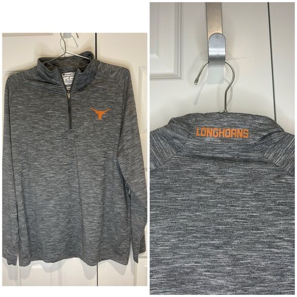 Champion Texas Longhorns Men’s Long Sleeve Shirt Gray Size Medium M Active - Picture 1 of 6
